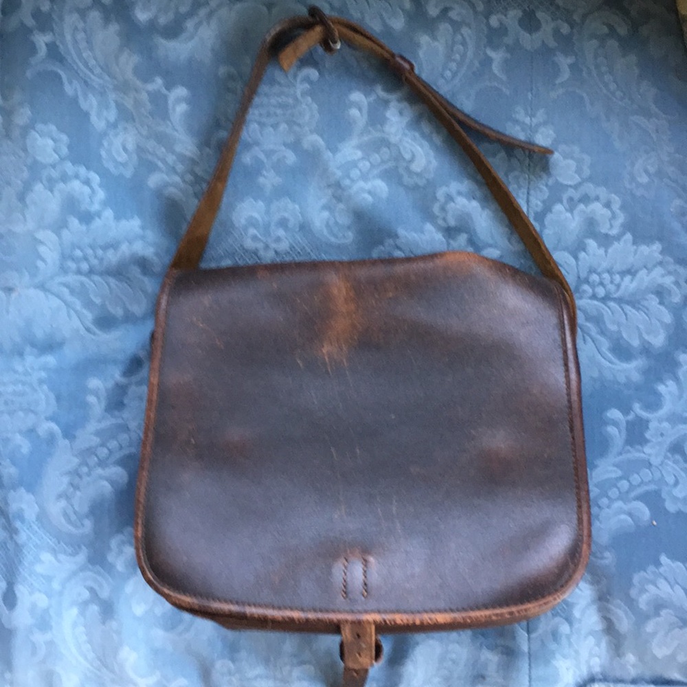 Vintage handmade leather satchel purse